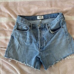 Agolde Light Wash Denim Cutoff Shorts